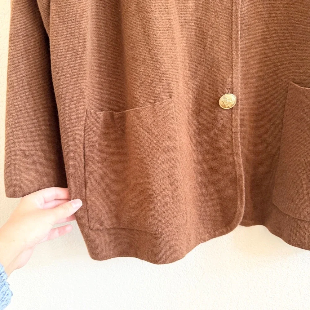 J.Crew Giselle Sweaterblazer in Heather Walnut Brown Merino Wool Blend Cardigan‎